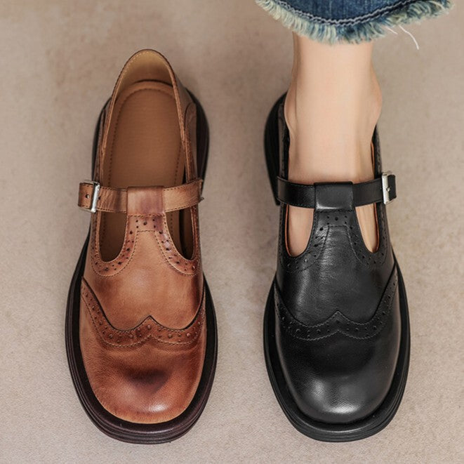 Veloria Leather Mary Janes