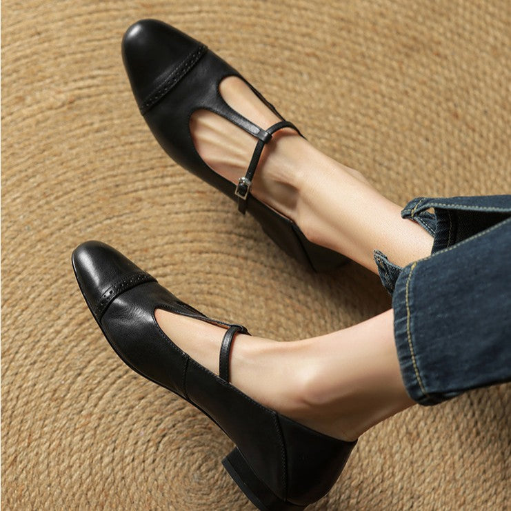 Esmira Strap Leather Pumps