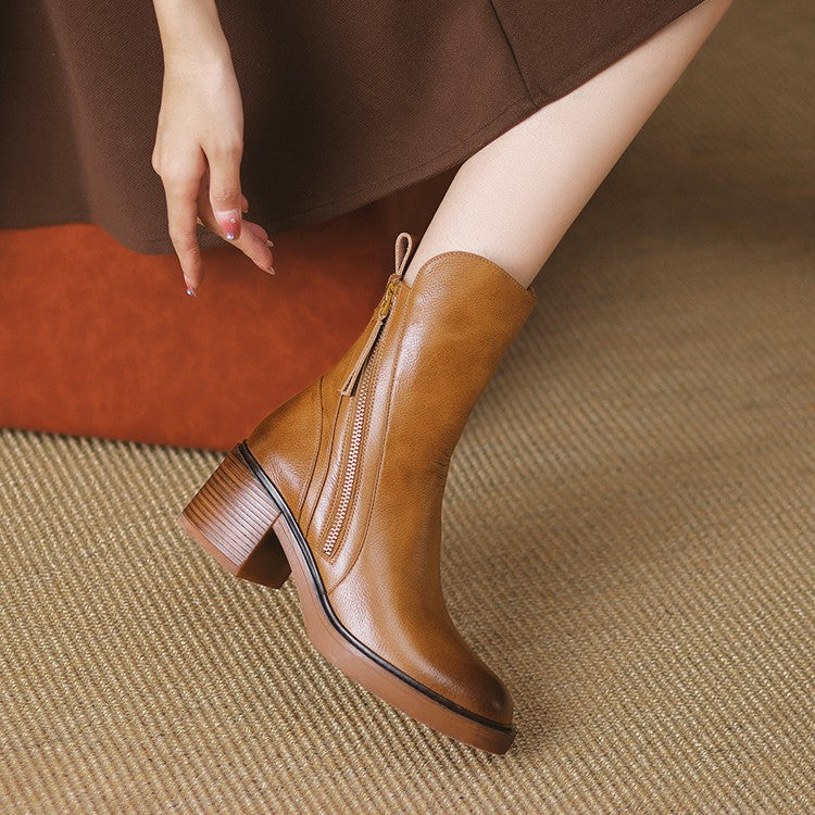 Norwen Stacked-Heel Boots