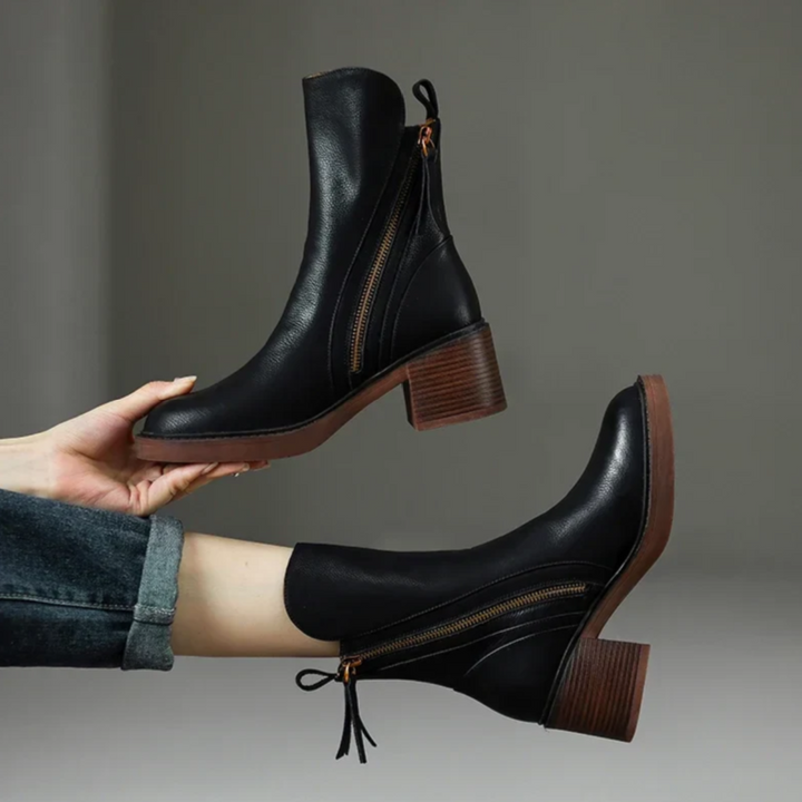 Norwen Stacked-Heel Boots