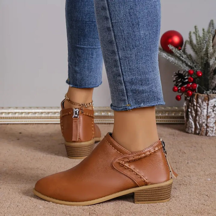 LYRIS™ PREMIUM RETRO POINTED TOE SHORT BOOTS