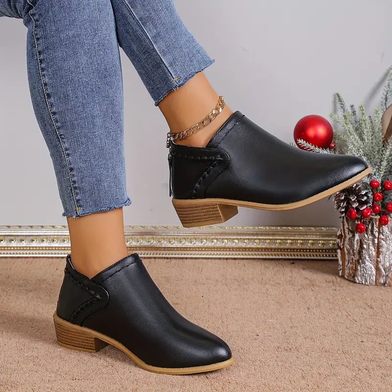 LYRIS™ PREMIUM RETRO POINTED TOE SHORT BOOTS